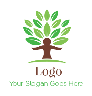 design an insurance logo people tree with green leaves 