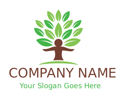 design an insurance logo people tree with green leaves 