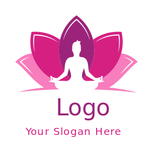 spirituality logo icon person in yoga pose in lotus flower