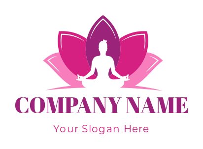 spirituality logo icon person performing yoga inside lotus flower