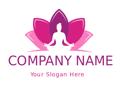 spirituality logo icon person in yoga pose in lotus flower
