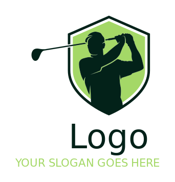 person playing golf inside shield 