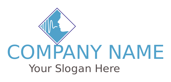 communication logo person talking inside rhombus