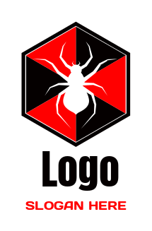 pest control brand design with insect in hexagon