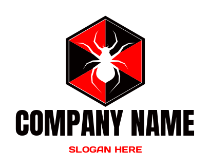 pest control brand design with insect in hexagon