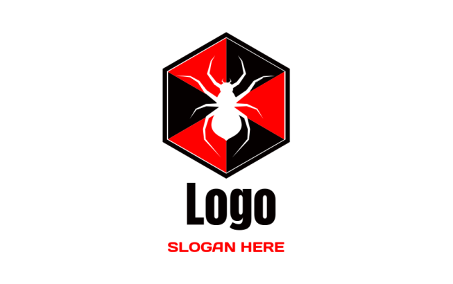 pest control brand design with insect in hexagon