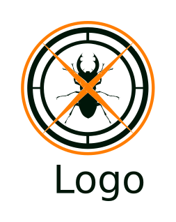 pest control logo criss cross over bug