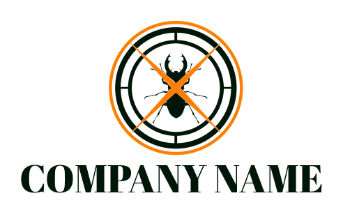 pest control logo criss cross over bug