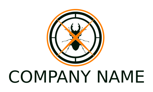 pest control logo criss cross over bug