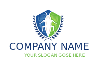 create pest control logo symbol of cricket in shield