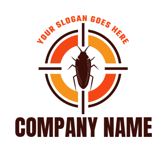 pest control symbol of target with cockroach