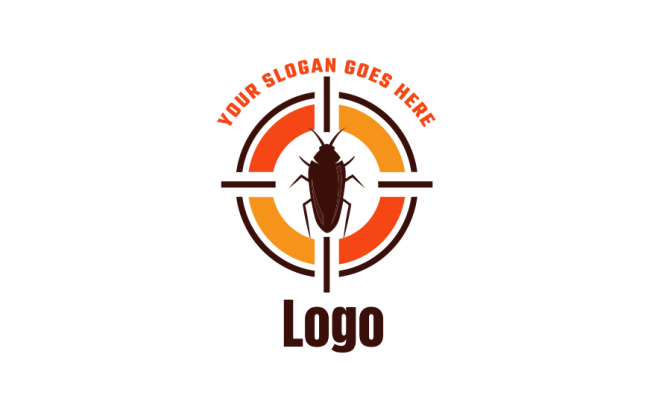 pest control symbol of target with cockroach