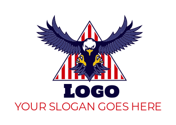 pet logo online eagle flying on stripe triangle | Logo Template by ...