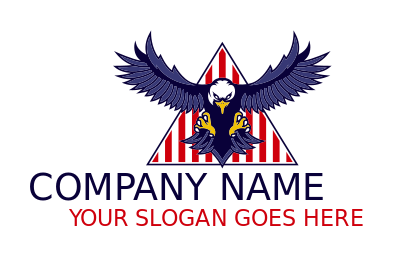 pet logo online eagle flying on stripe triangle