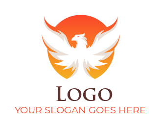 Pet logo phoenix bird in circle