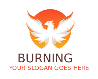 Pet logo phoenix bird in circle