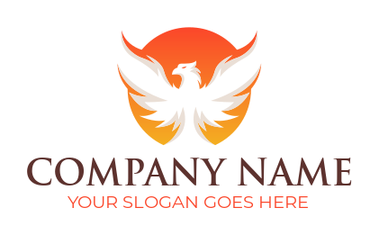 Pet logo phoenix bird in circle
