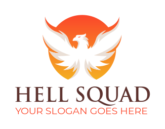 Pet logo phoenix bird in circle