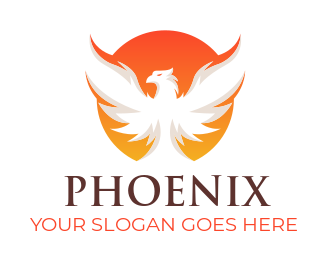 Pet logo phoenix bird in circle