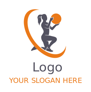 fitness logo physical therapist holding orb