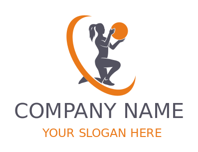 fitness logo physical therapist holding orb
