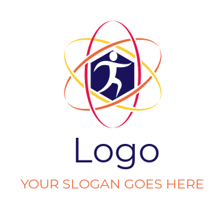 physical therapy logo image man in atom
