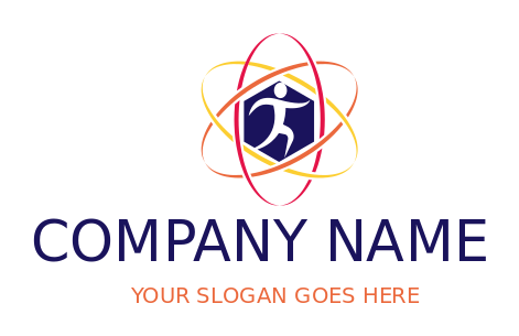 physical therapy logo image man in atom