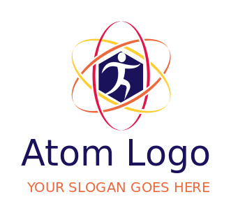 physical therapy logo image man in atom