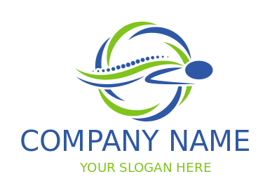 spa logo abstract spine of person in circle