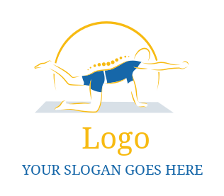 physical therapy logo icon man stretching