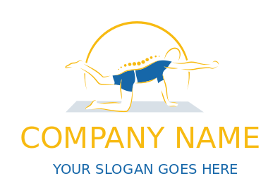 physical therapy logo icon man stretching