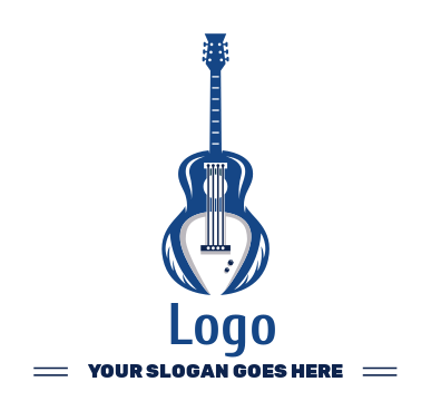 entertainment logo acoustic guitar with feathers