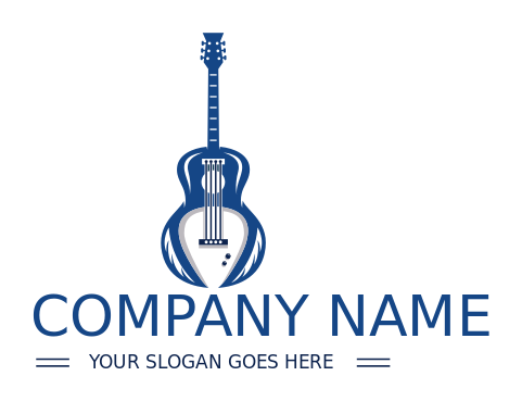 entertainment logo acoustic guitar with feathers