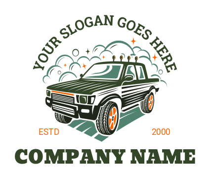 cleaning logo pickup jeep with bubbles
