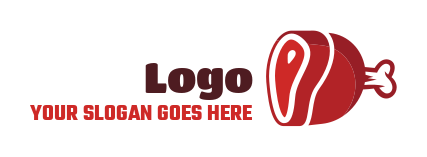 butcher logo maker piece of meat leg