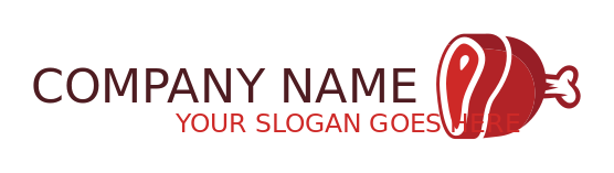 butcher logo maker piece of meat leg