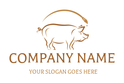 animal logo maker line art pig