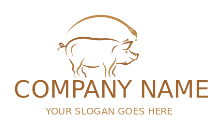 animal logo maker line art pig