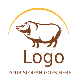 animal logo maker pig under swoosh