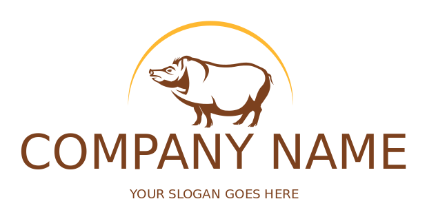 animal logo maker pig under swoosh