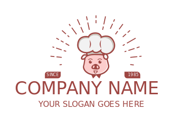restaurant logo online pig with chef hat