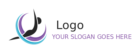 sports logo pilates exercise with swooshes