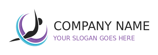 sports logo pilates exercise with swooshes