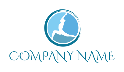 fitness logo pilates position woman in circle