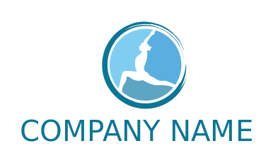 fitness logo pilates position woman in circle