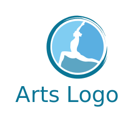 fitness logo pilates position woman in circle