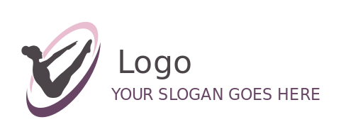 fitness logo Pilates woman in swooshes