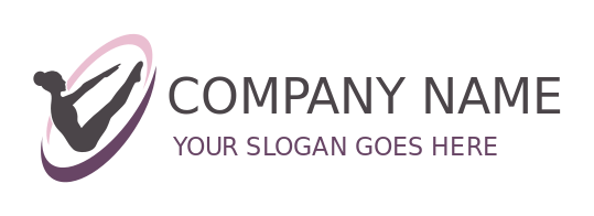 fitness logo Pilates woman in swooshes
