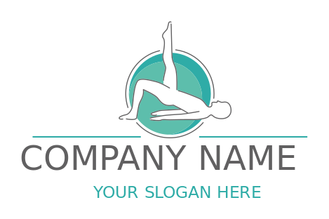 fitness logo pilates workout in green circle