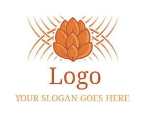 restaurant logo online pine cone with lines